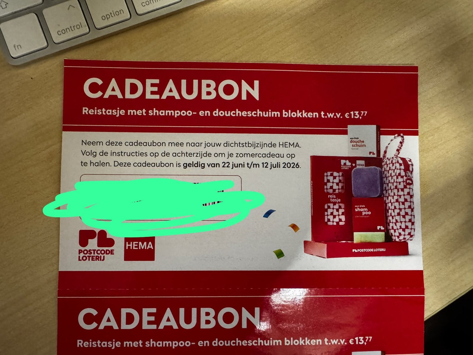 Gratis cadeaubon hema reistasje shampoo en douche, Ophalen, Nieuw, Bad & Douche