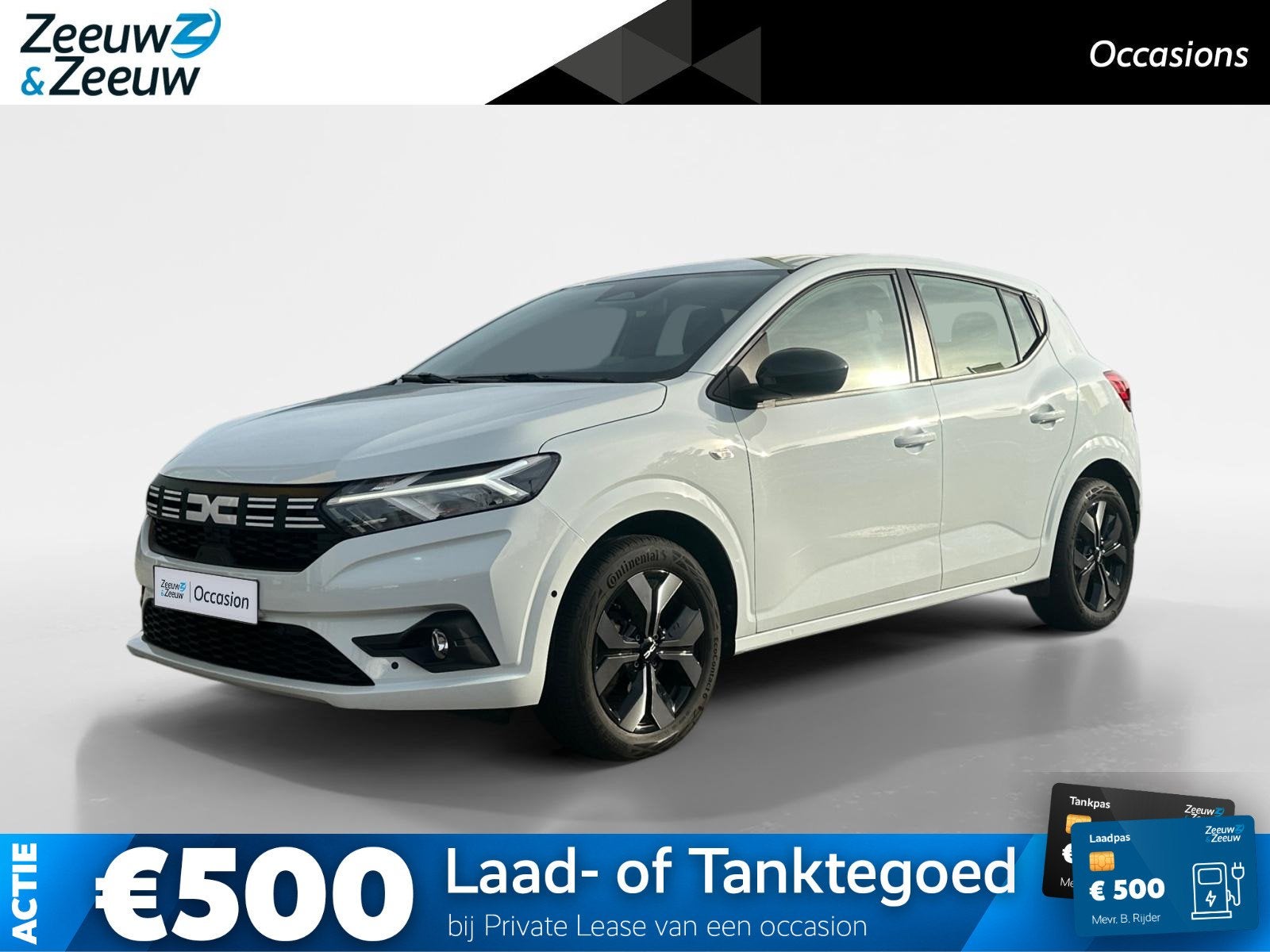 Dacia Sandero 90PK TCe Journey | Camera | Dode Hoek Detectie, Auto's, 12 maanden, Stof, Wit, Bedrijf