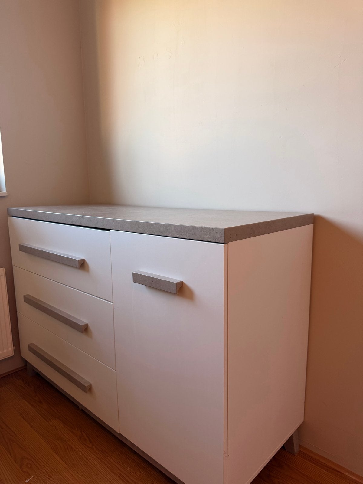 TWF Baby Commode met Lades en Kast - Wit/Grijs, Ophalen, 50 tot 70 cm, 100 cm of meer, Zo goed als nieuw