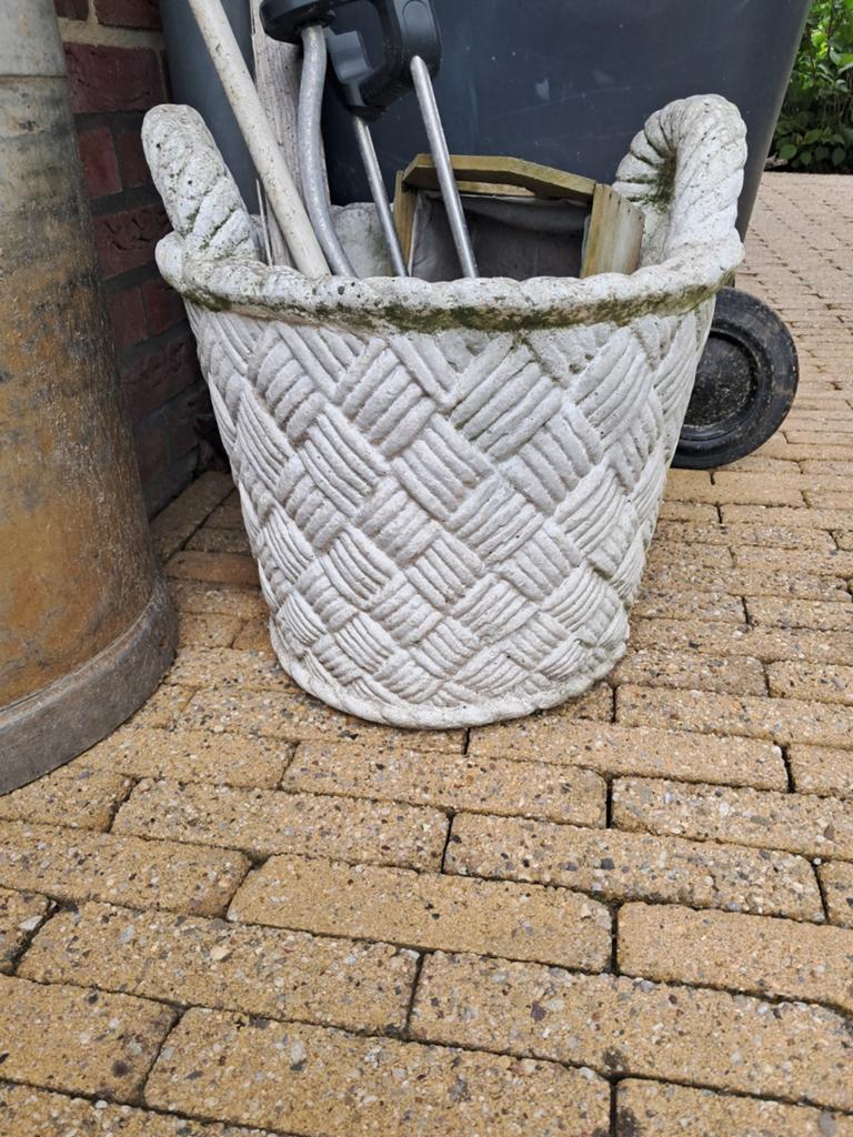 Stenen bloempot, Ophalen, Steen, Minder dan 30 cm, Rond