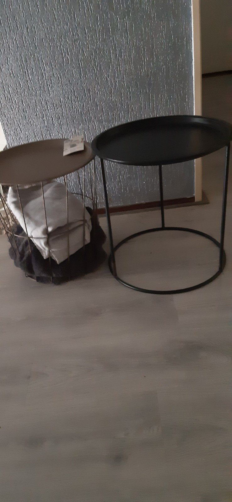 bijzettafel draad nieuw  met 2 woondekens, Ophalen, Minder dan 50 cm, 50 tot 100 cm, Rond