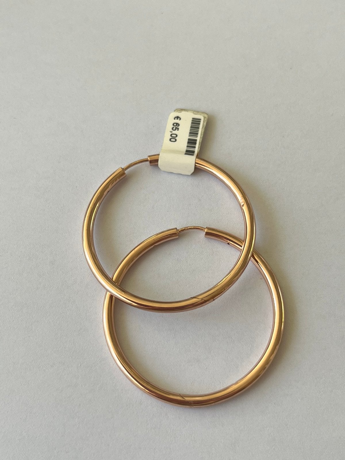 Zilver ROSÉ VERGULDE OORCREOLEN, Hangers, Verzenden, Nieuw, Goud