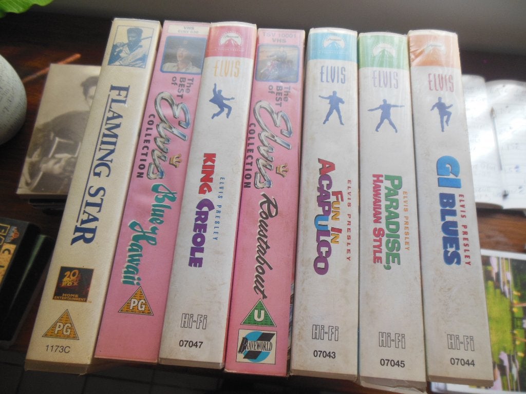 vhs elvis presley vhs video cassette films movie 7 stuks, Ophalen of Verzenden, Zo goed als nieuw, Overige typen