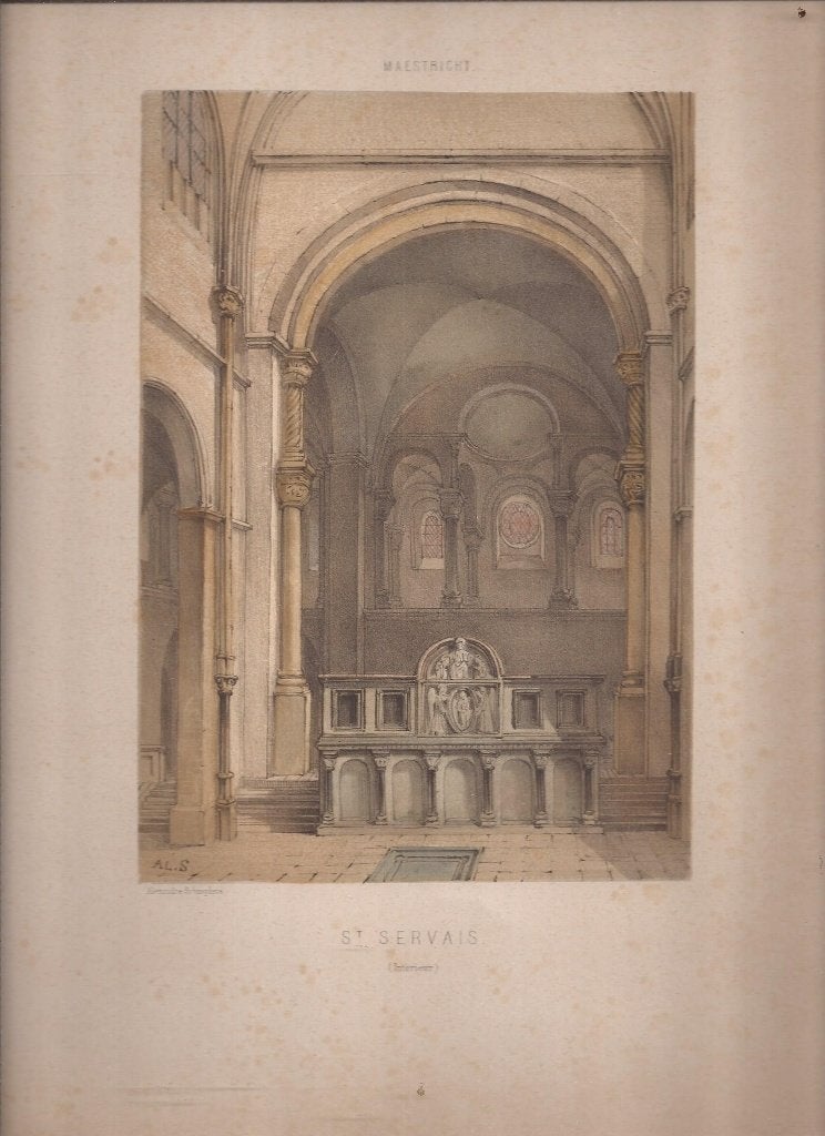 Maastricht. Maestricht, St. Servais (Intérieur) 1857, Antiek en Kunst, 1800 - 1899, Religie, Ophalen of Verzenden, Blanco verso