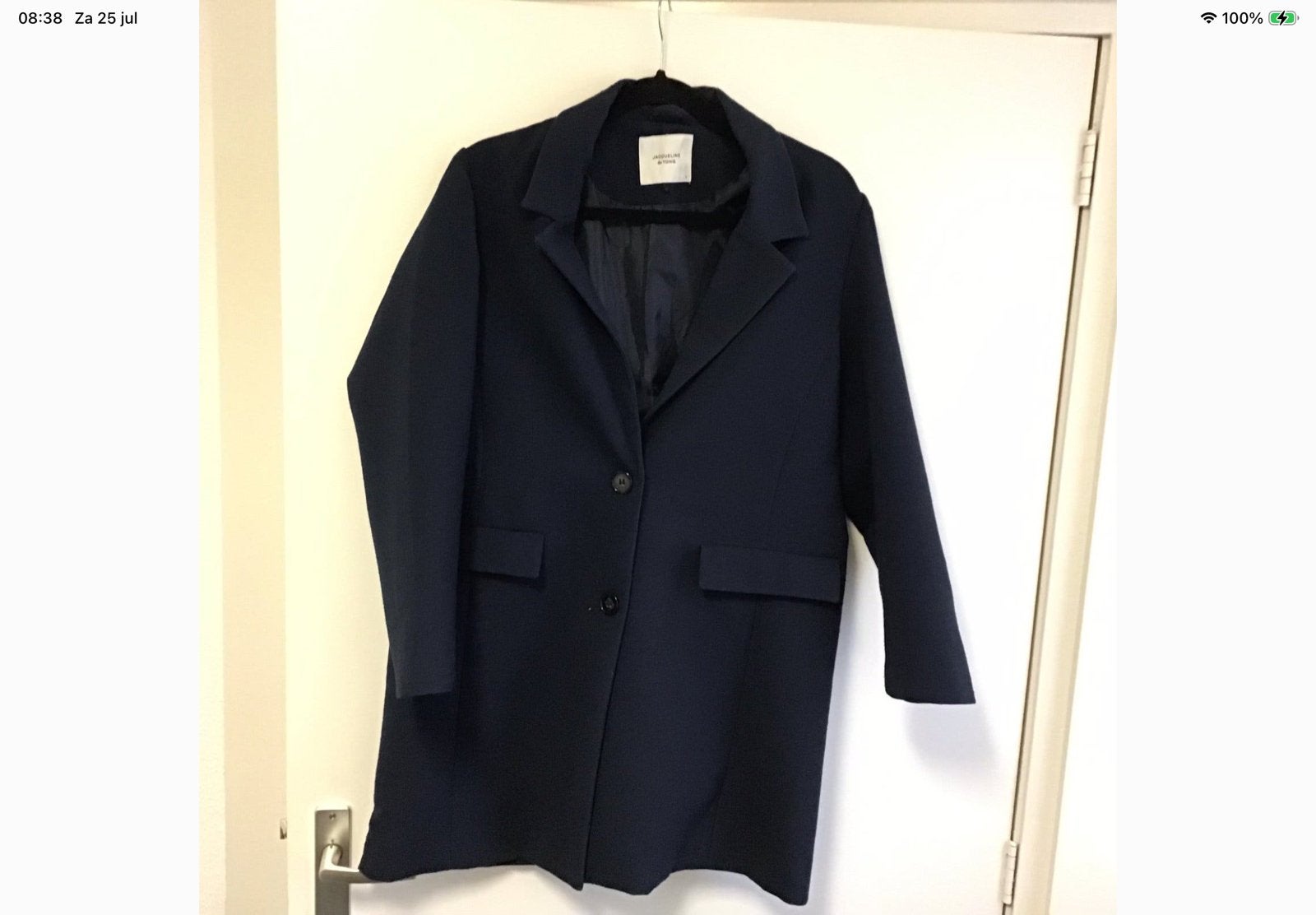 Te koop  lange colbert/jas maat L, Ophalen of Verzenden, Gedragen, Maat 38/40 (M), Zwart