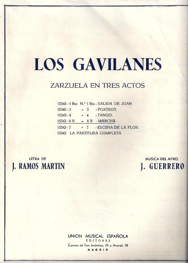Bo38 bladmuziek los gavilanes marcha, Gebruikt, Klassiek, Ophalen of Verzenden, Artiest of Componist