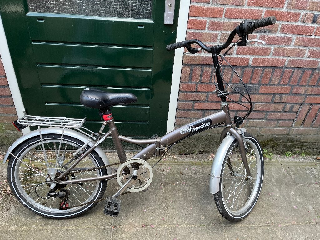 City Traveller opvouwbare fiets, Gebruikt, 16 tot 18 inch, Versnellingen, Totaal opvouwbaar