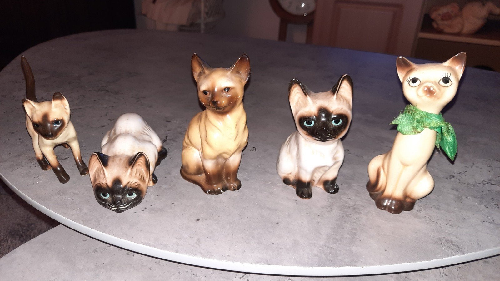 Verzameling van 5 Siamese katten beeldjes, Ophalen, Dier