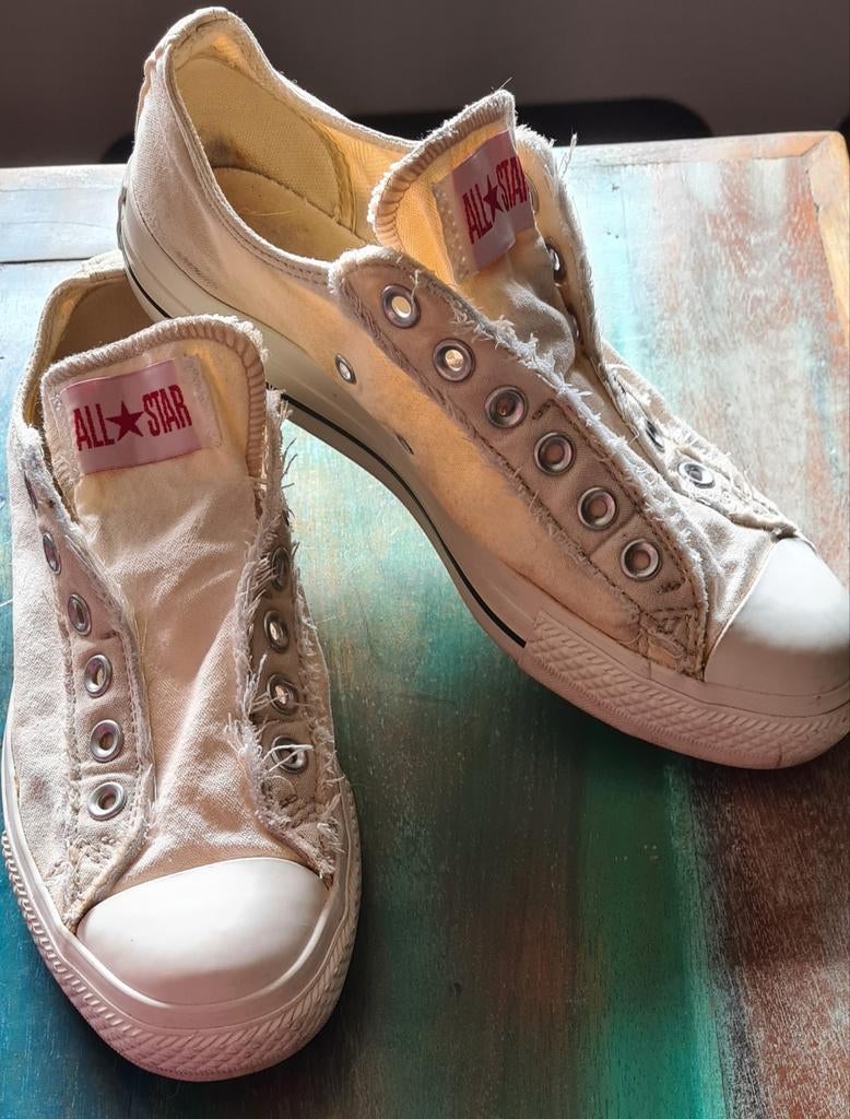 Vintage Converse All Star Sneakers Maat 39.5, Wit, Converse, Ophalen of Verzenden, Sneakers of Gympen