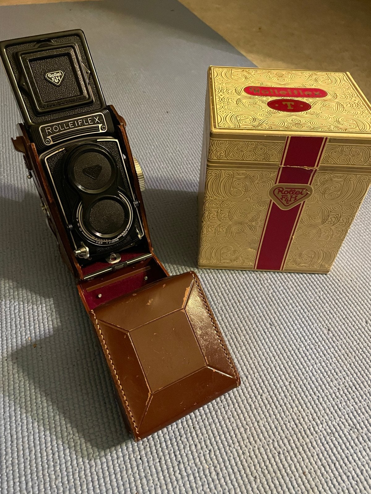 Rolleiflex Synchro camera met Carl Zeiss lens + accessoires, Ophalen, Gebruikt, Spiegelreflex, Overige Merken