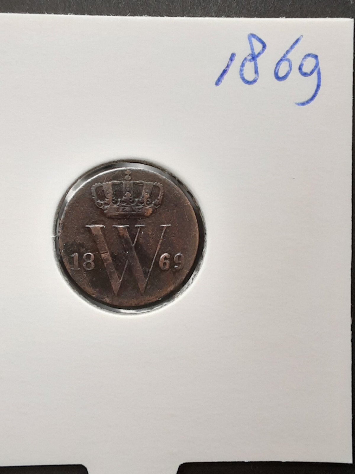 halve cent 1869 koning Willem III, Postzegels en Munten, Munten | Nederland, Verzenden, Koning Willem III, Overige waardes, Losse munt