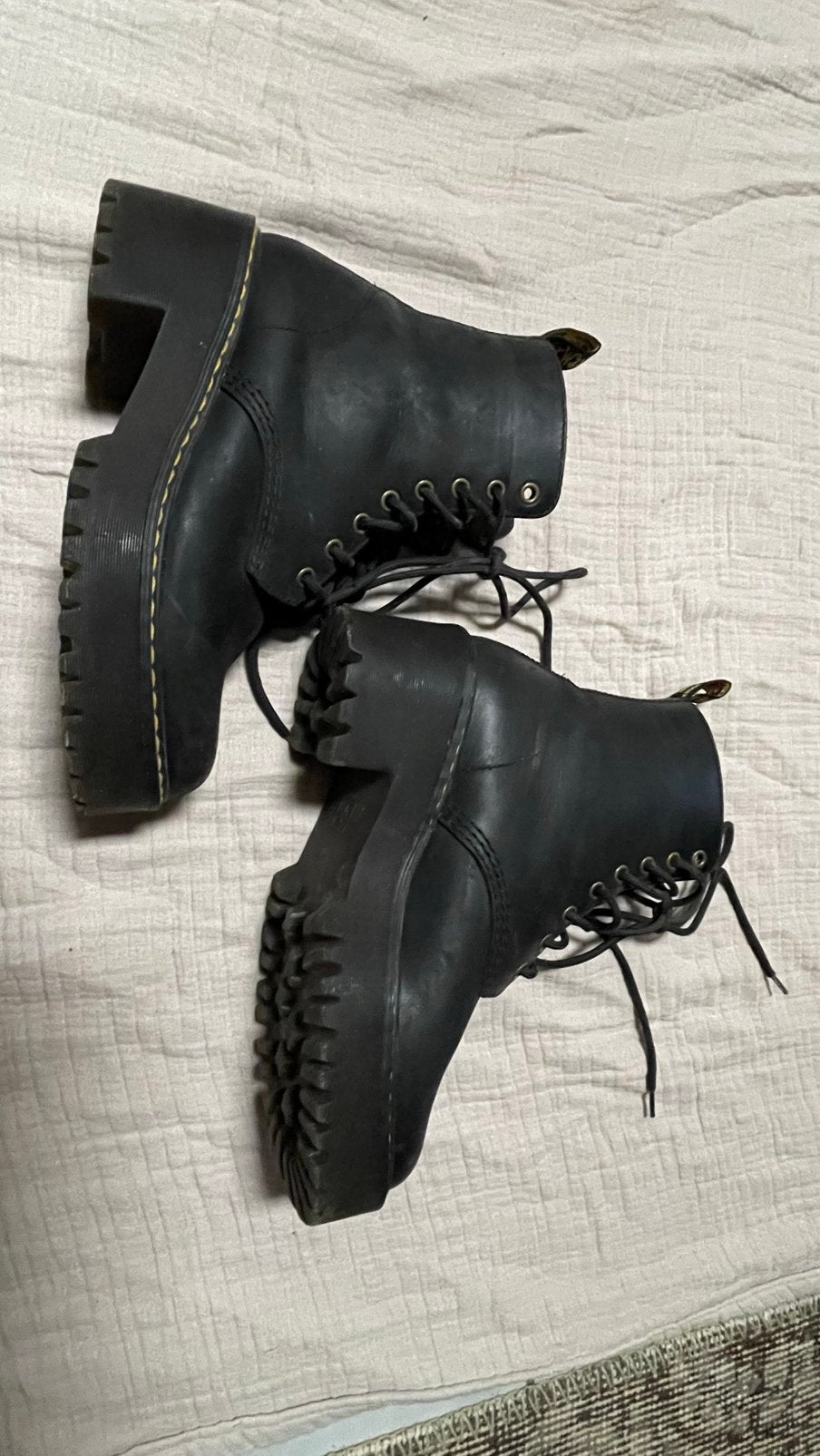Dr. Martens dames boots, hoge veterschoenen mt 38, Zwart, Lage of Enkellaarzen, Ophalen of Verzenden, Zo goed als nieuw