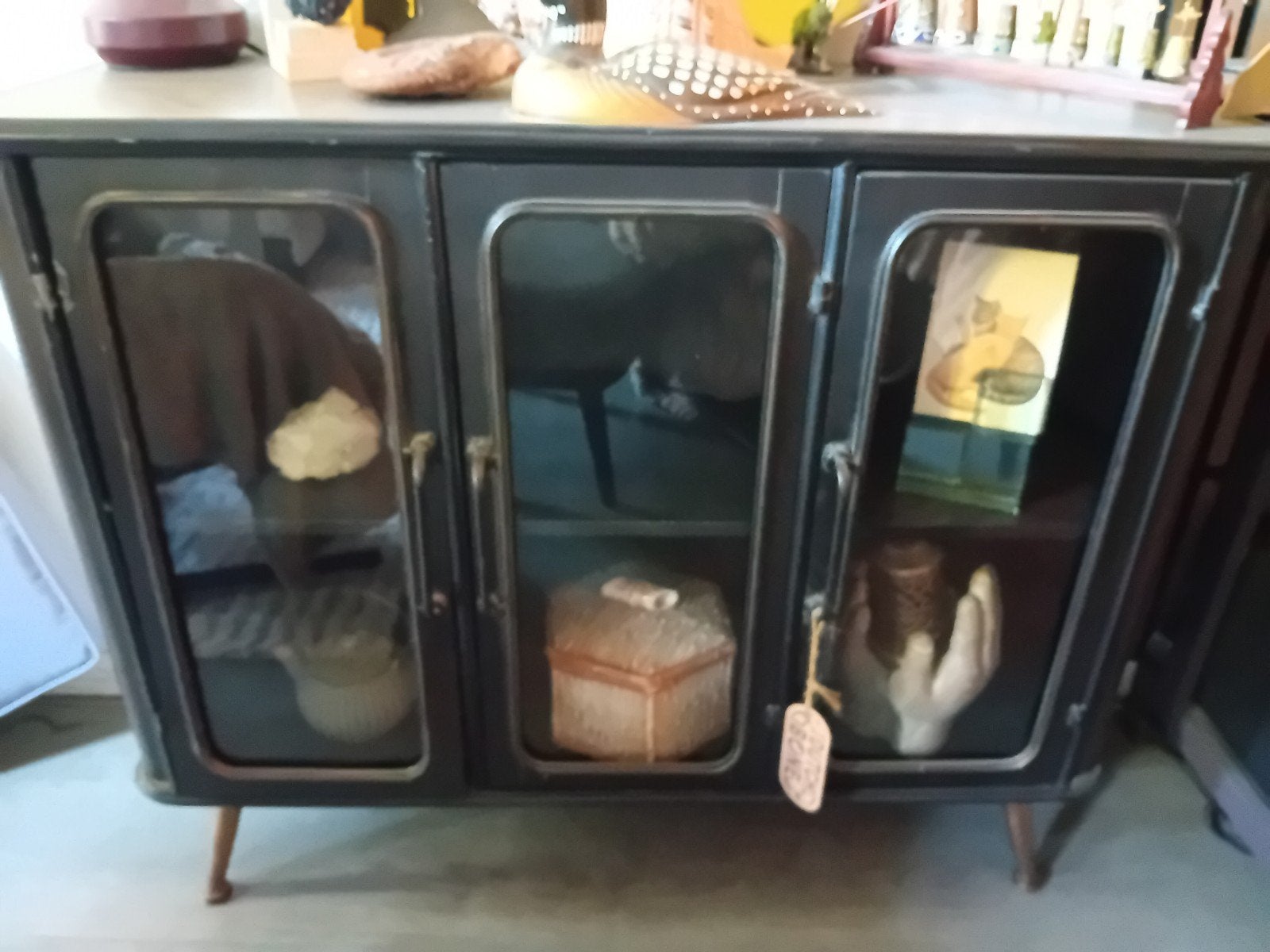 Dutch Bone metalen wandkast met glazen deuren, Ophalen of Verzenden, Gebruikt