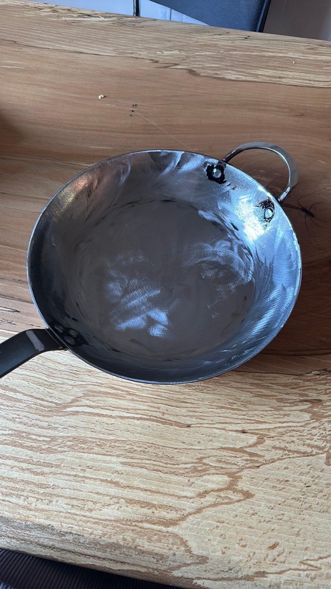DeBuyer plaatstalen pan 32cm, Ophalen, Zo goed als nieuw