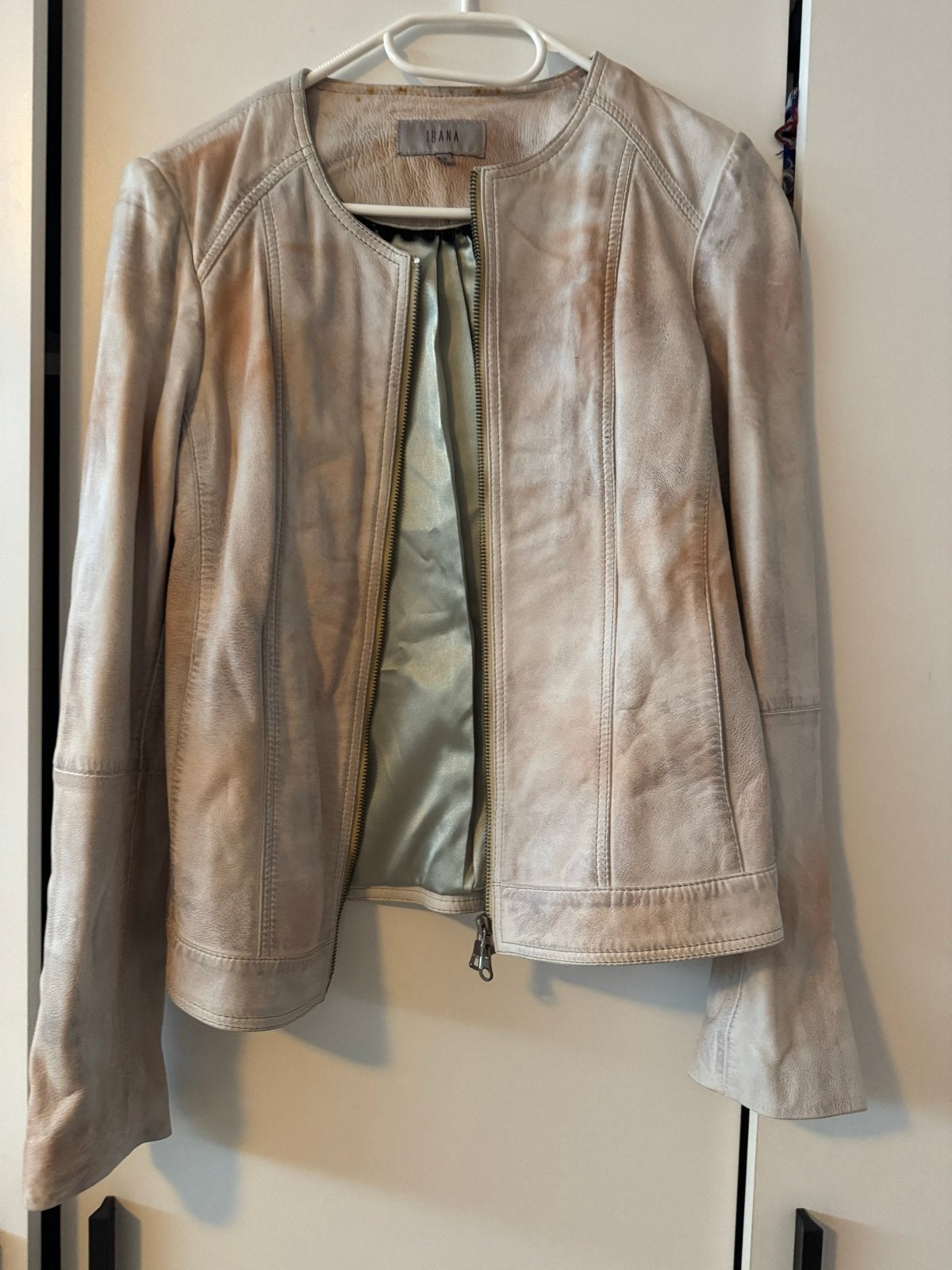 IBANA Leren Jasje Maat 38 (M), Ophalen of Verzenden, Gedragen, Maat 38/40 (M), Beige