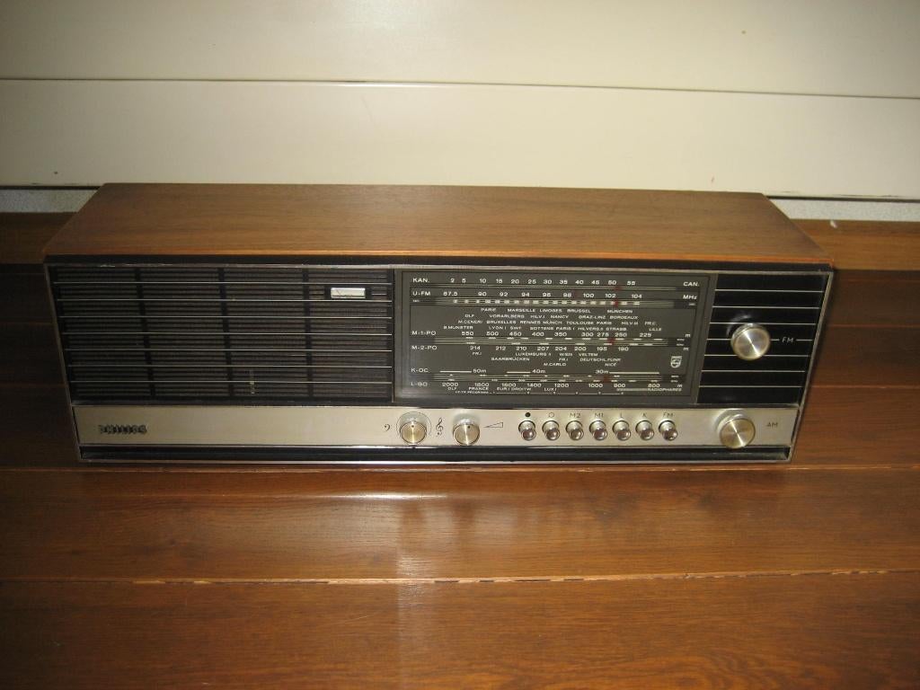 Philips radio vintage houtkleurig, Ophalen of Verzenden, Zo goed als nieuw, Radio