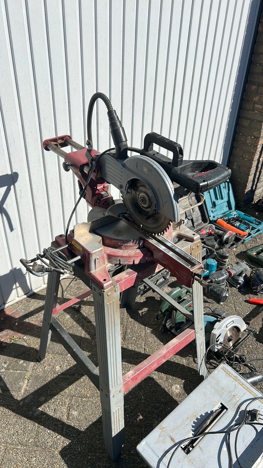 Einhell Afkortzaag - Goede Staat, Gebruikt, 70 mm of meer, 600 tot 1200 watt, Ophalen of Verzenden