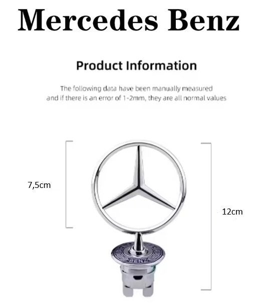 MERCEDES STER RVS CHROOM STER IS BEWEEGBAAR MONTAGE SIMPEL, Ophalen of Verzenden, Nieuw
