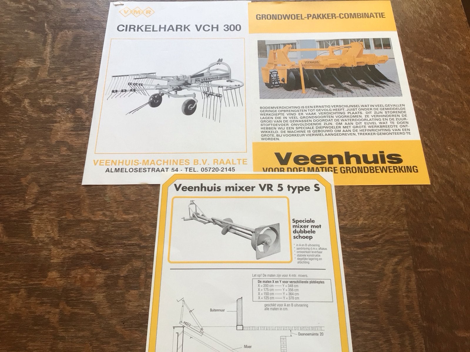 3x folder van firma Veenhuis Cirkelhark VCH 300, Grondwoel, Ophalen of Verzenden, Zo goed als nieuw