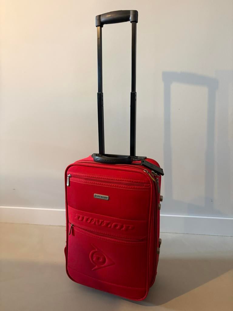 Dunlop handbagagekoffer rood, Ophalen, Gebruikt, 50 tot 60 cm, Zacht kunststof