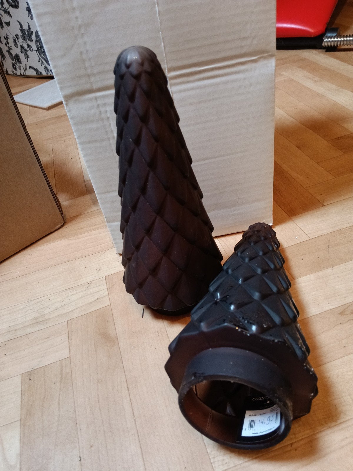 2x Countryfield decoratieve dennenappels/kerstbomen 22cm, Ophalen of Verzenden