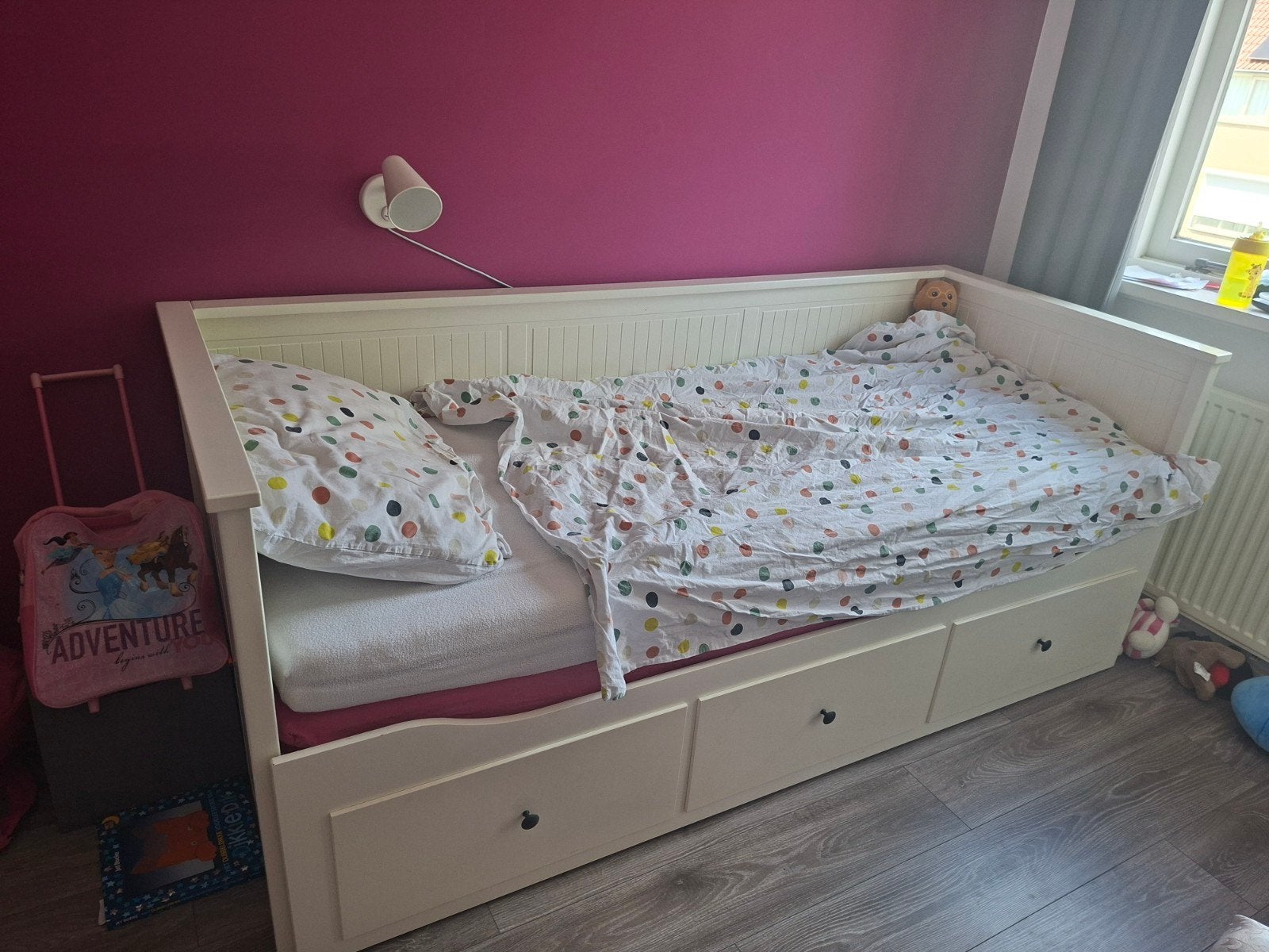 IKEA HEMNES Bedbank wit met 3 lades, Gebruikt, Wit, Tweepersoons, Ophalen of Verzenden