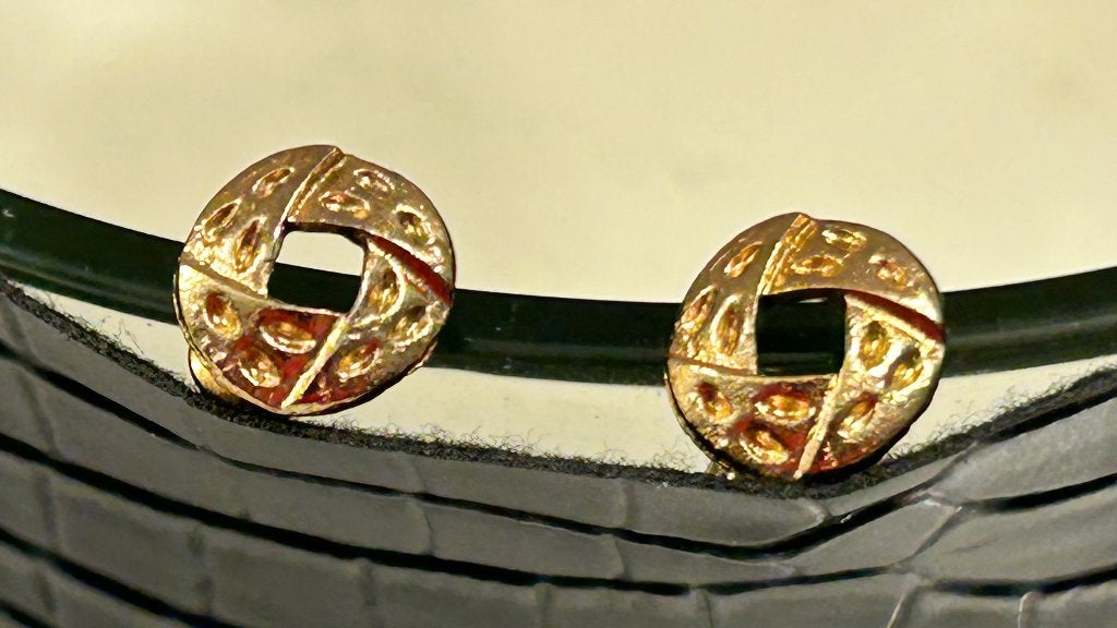 Goudkleurige oorsteker met cirkel, Overige materialen, Nieuw, Ophalen of Verzenden, Knopjes of Stekers