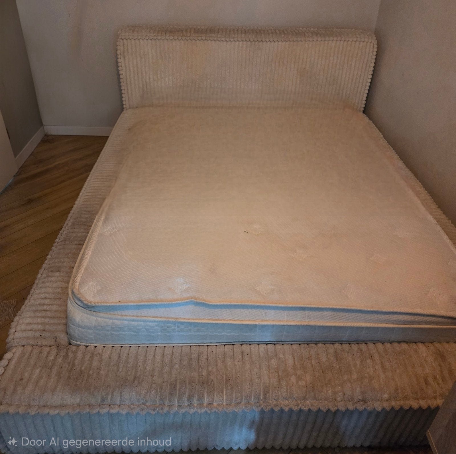 2 persoonsbed 140cm, Huis en Inrichting, Ophalen, Beige, Tweepersoons, 140 cm