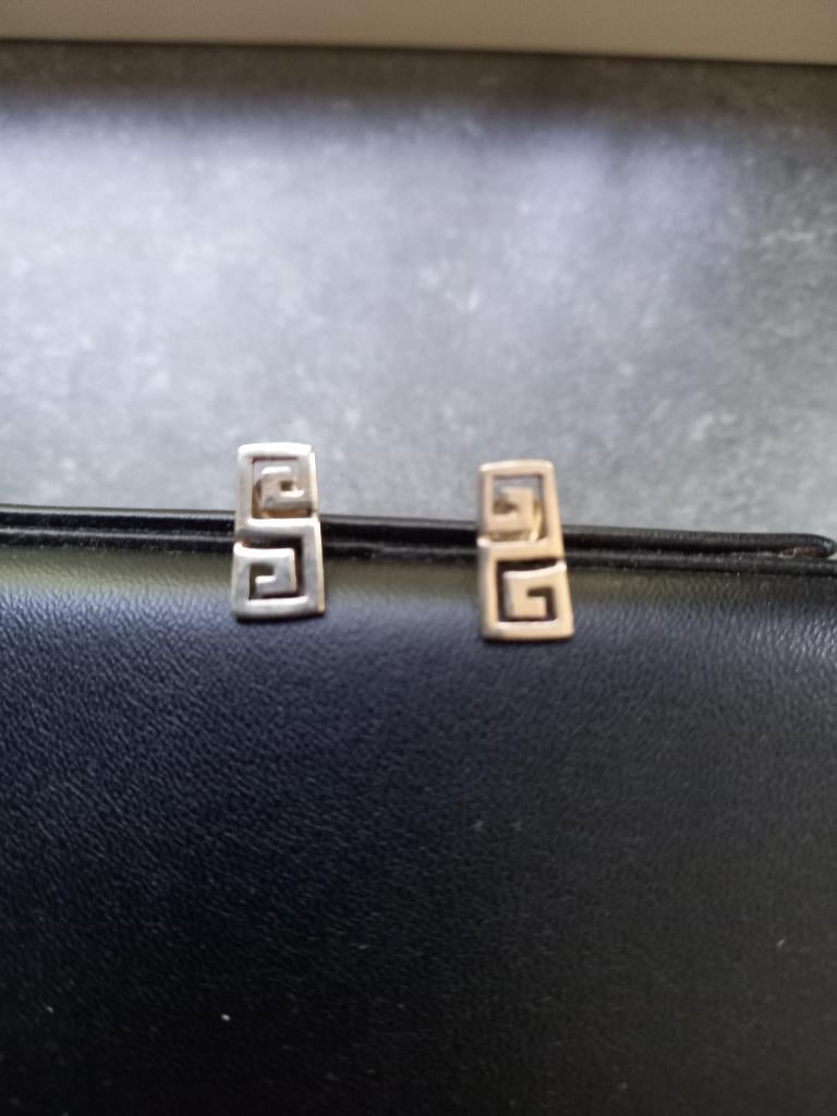 Oorbellen met Grieks meander motief, Ophalen of Verzenden, Nieuw, Zilver, Zilver