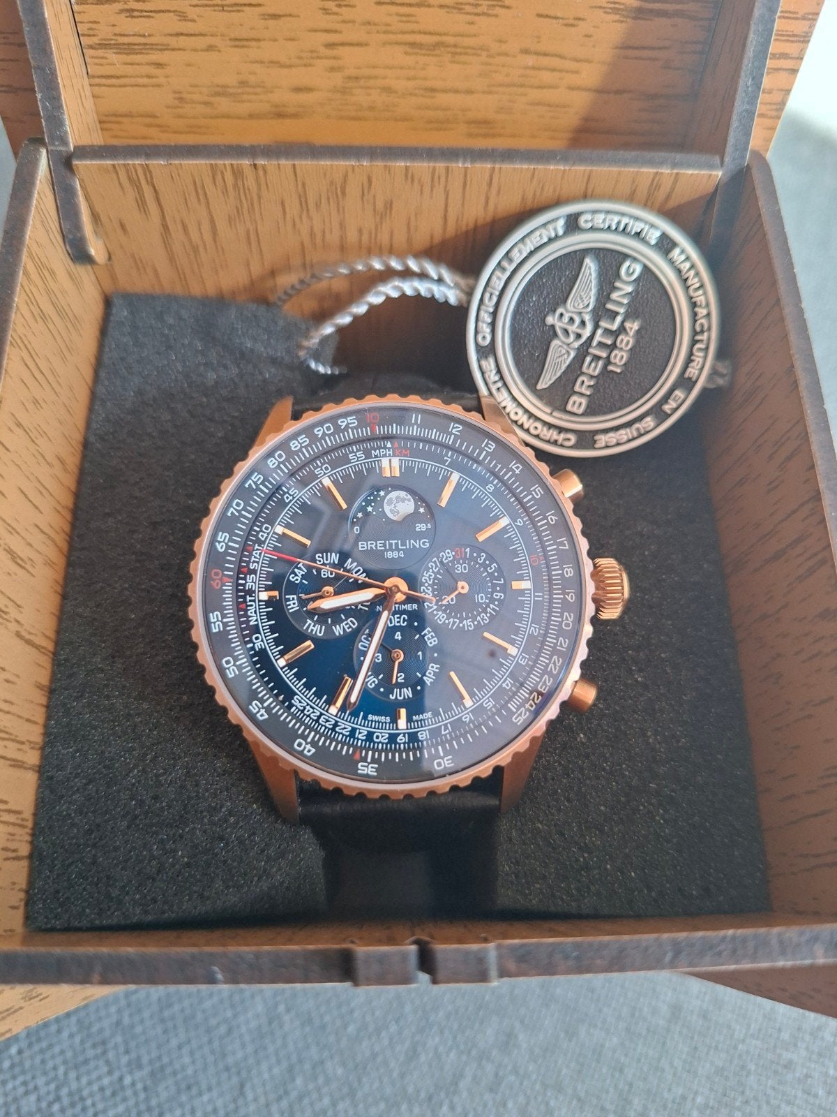 Breitling Navitimer Chronograaf Roségoud Herenhorloge, Sieraden, Tassen en Uiterlijk, Horloges | Heren, Leer, Breitling, Polshorloge