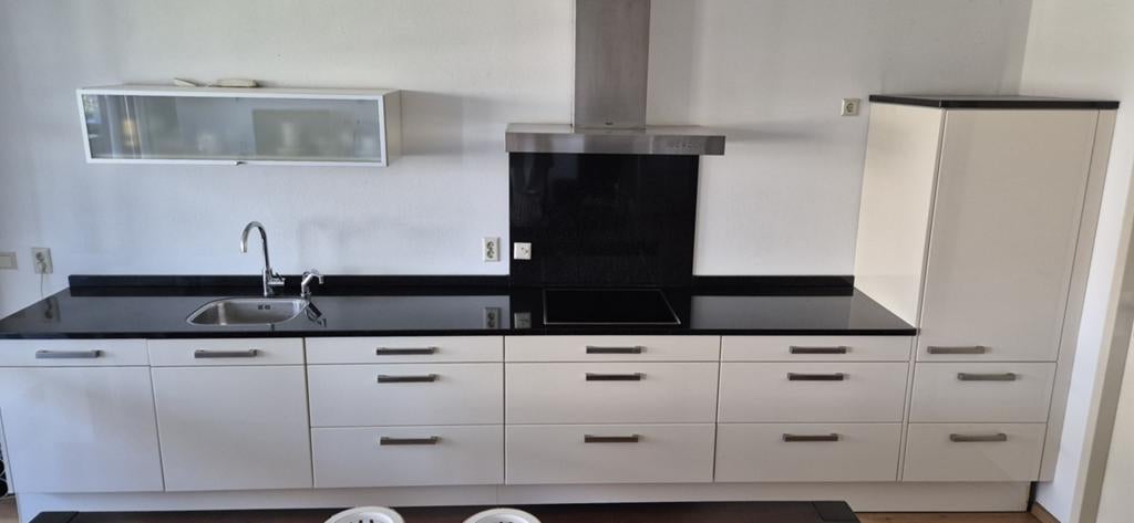 Siematic keuken hoogglans roomwit incl apparatuur, Ophalen, Gebruikt, Enkelwandige keuken, Hoogglans of Gelakt