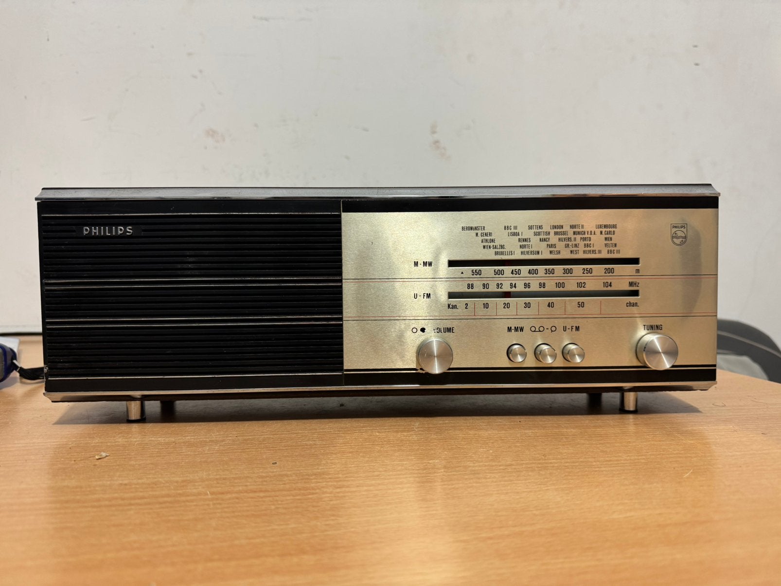 Vintage Houten Radio Philips 22 RB 281, Ophalen of Verzenden, Zo goed als nieuw