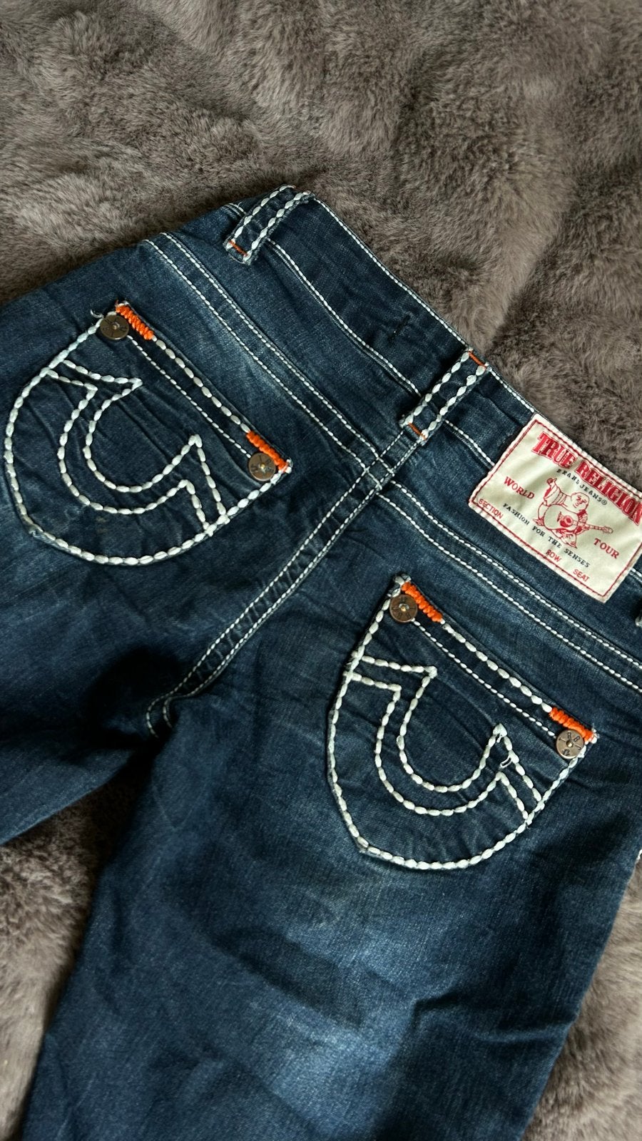 Originele True Religion spijkerbroek, Verzenden, Gedragen, Blauw, Overige jeansmaten