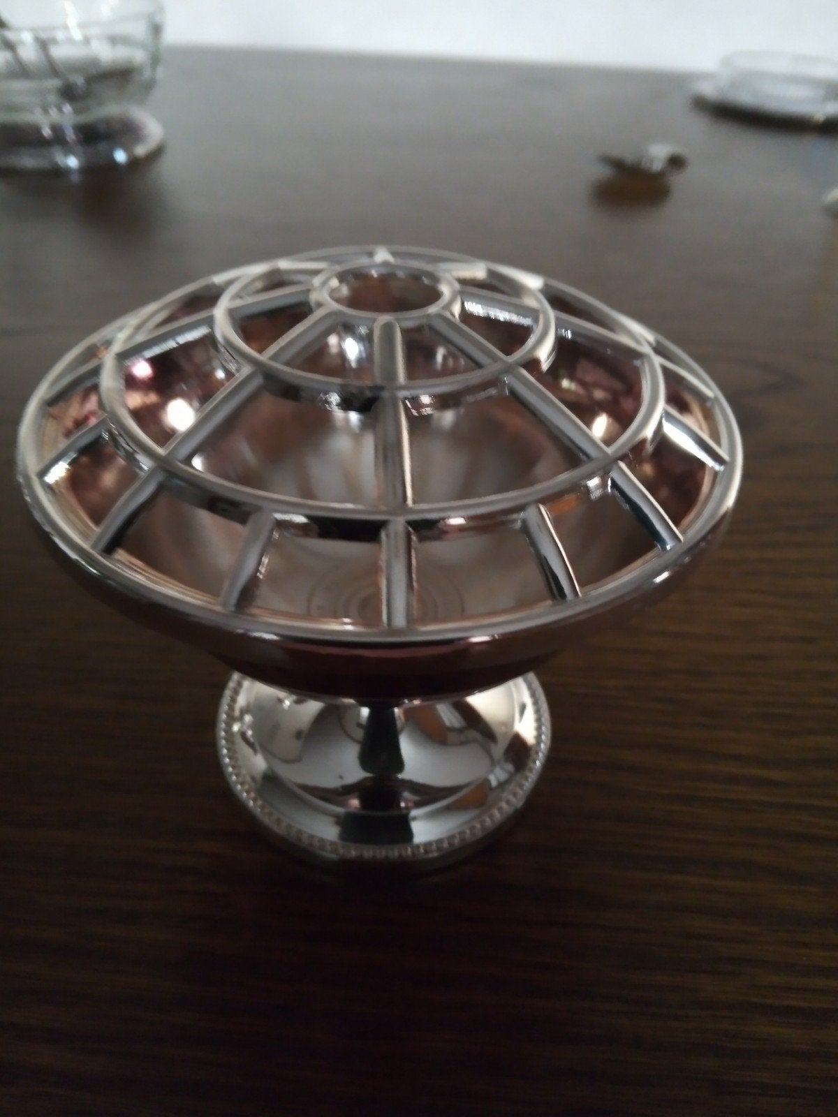 Vintage Verzilverde Rozen kom  - Rozen steker NIEUW !!!, Ophalen of Verzenden