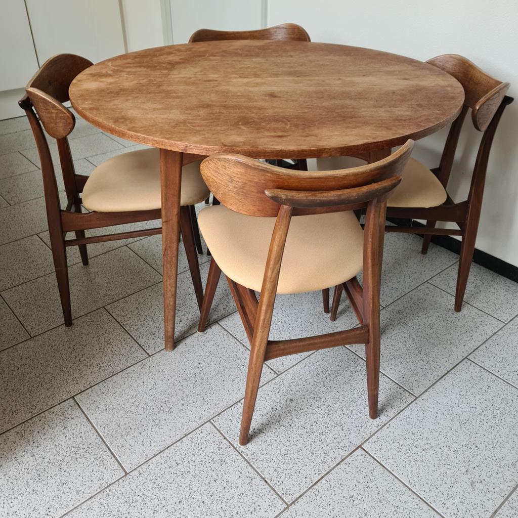 Louis van Teeffelen vintage Eettafel 4 Stoelen - Jaren '60, Antiek en Kunst, Ophalen
