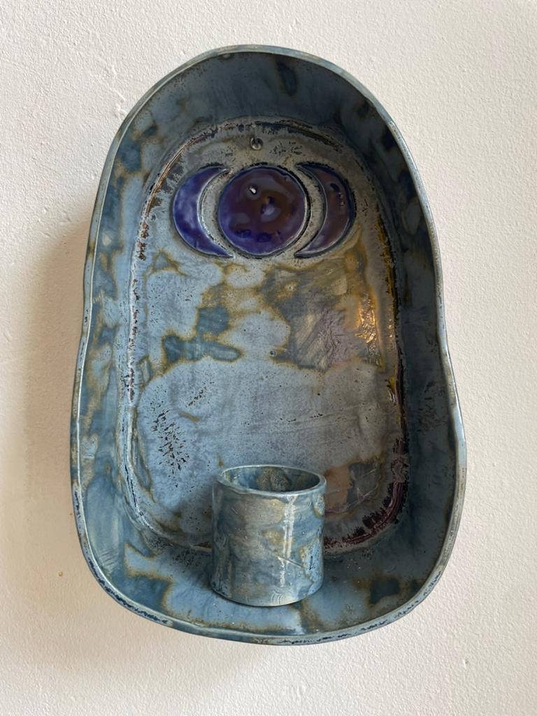 Wandaltaartje keramiek, Overige materialen, Blauw, Nieuw, Ophalen of Verzenden