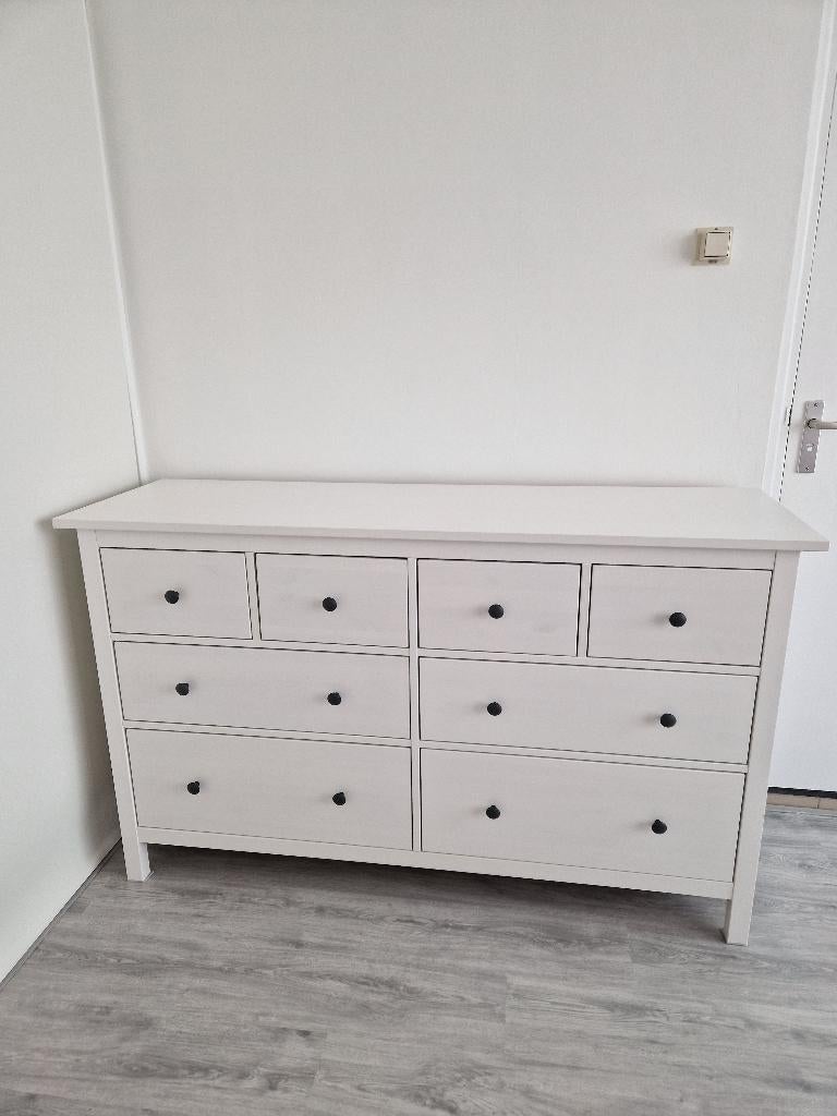IKEA HEMNES ladenkast 8 lades, wit gebeitst, 160x50x96 cm, Huis en Inrichting, Kasten | Ladekasten, Ophalen, 5 laden of meer, 150 tot 200 cm