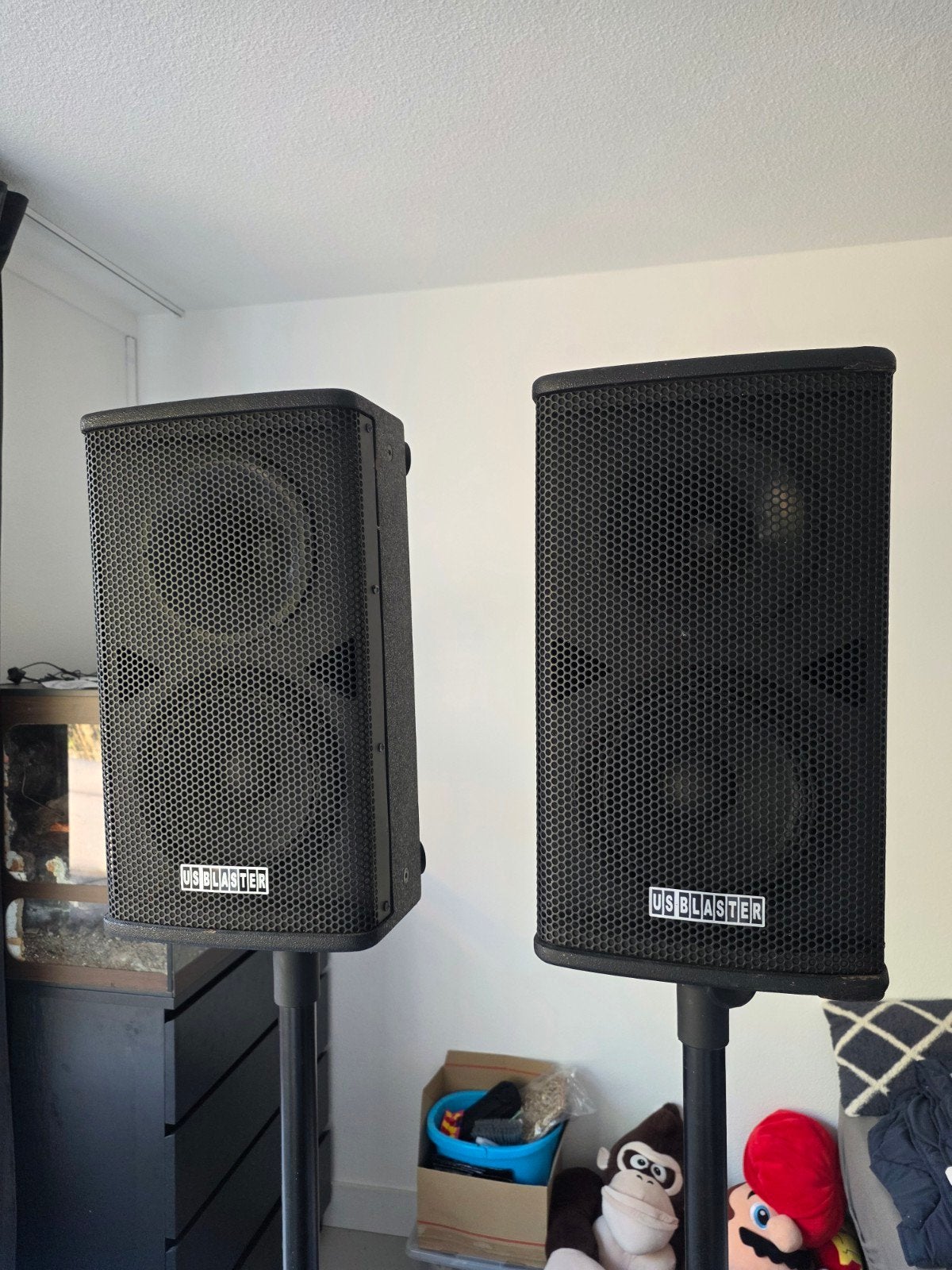 US Blaster Speakerset met Subwoofer en Satellieten, Audio, Tv en Foto, Gebruikt, Inclusief standaarden, Speakerset, Ophalen