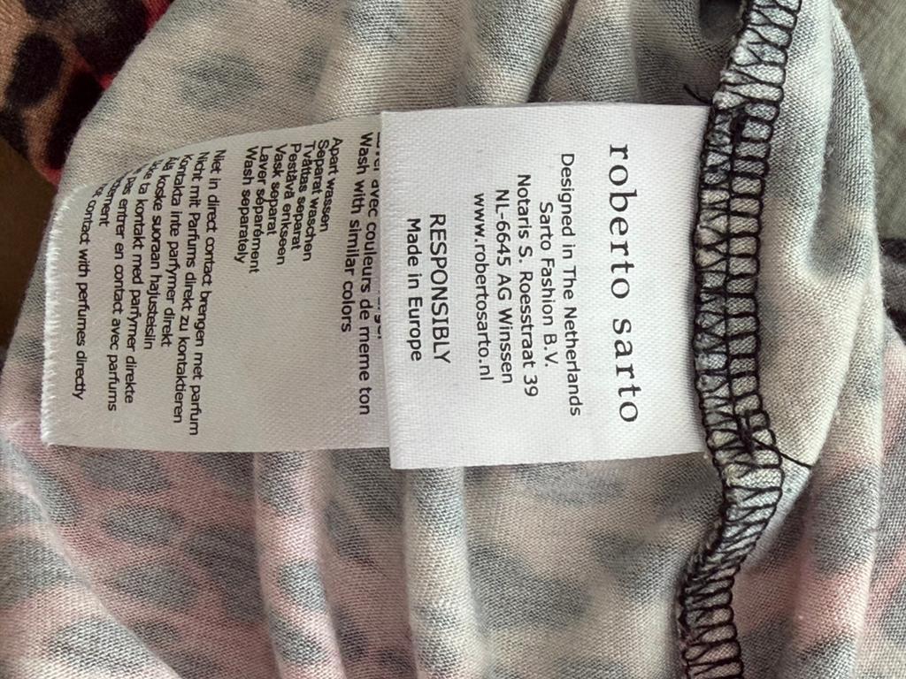 Roberto Sarto shirt met luipaardprint, maat 40, Kleding | Dames, T-shirts, Maat 38/40 (M), Overige kleuren, Ophalen of Verzenden