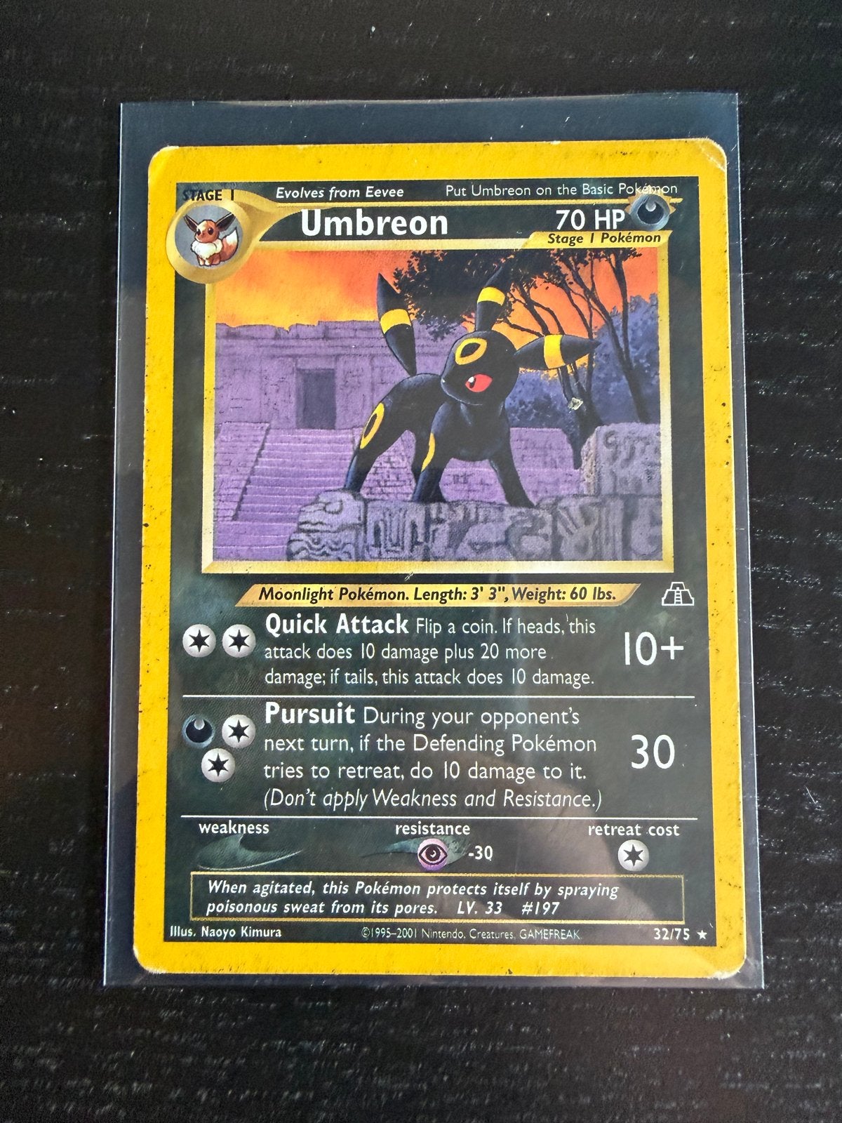 Pokémon Kaart Umbreon 32/75 Neo Discovery (2001), Ophalen of Verzenden, Gebruikt, Losse kaart