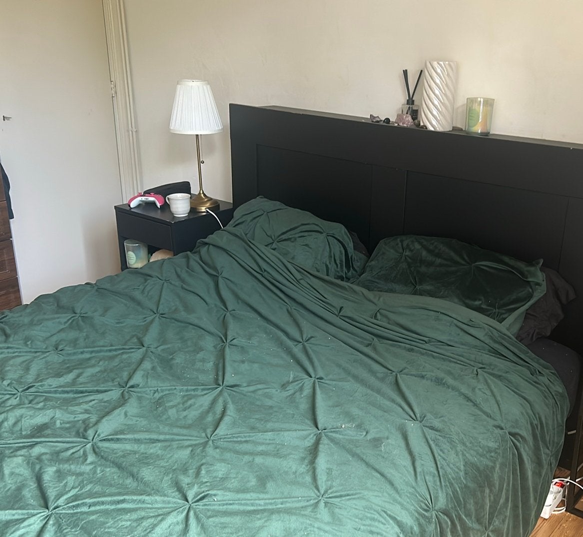 IKEA Brimnes hoofdeinde met Nordli bed, Ophalen, Gebruikt, Zwart, Tweepersoons