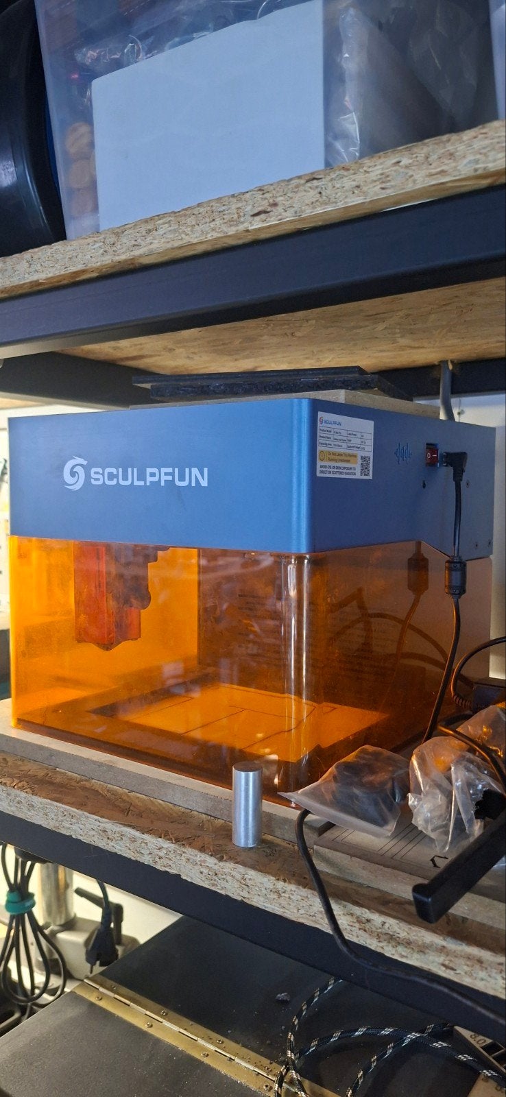 SCULPFUN iCube Pro Lasergraveermachine 5W, Gebruikt, Overige thema's, Metaal, Machine