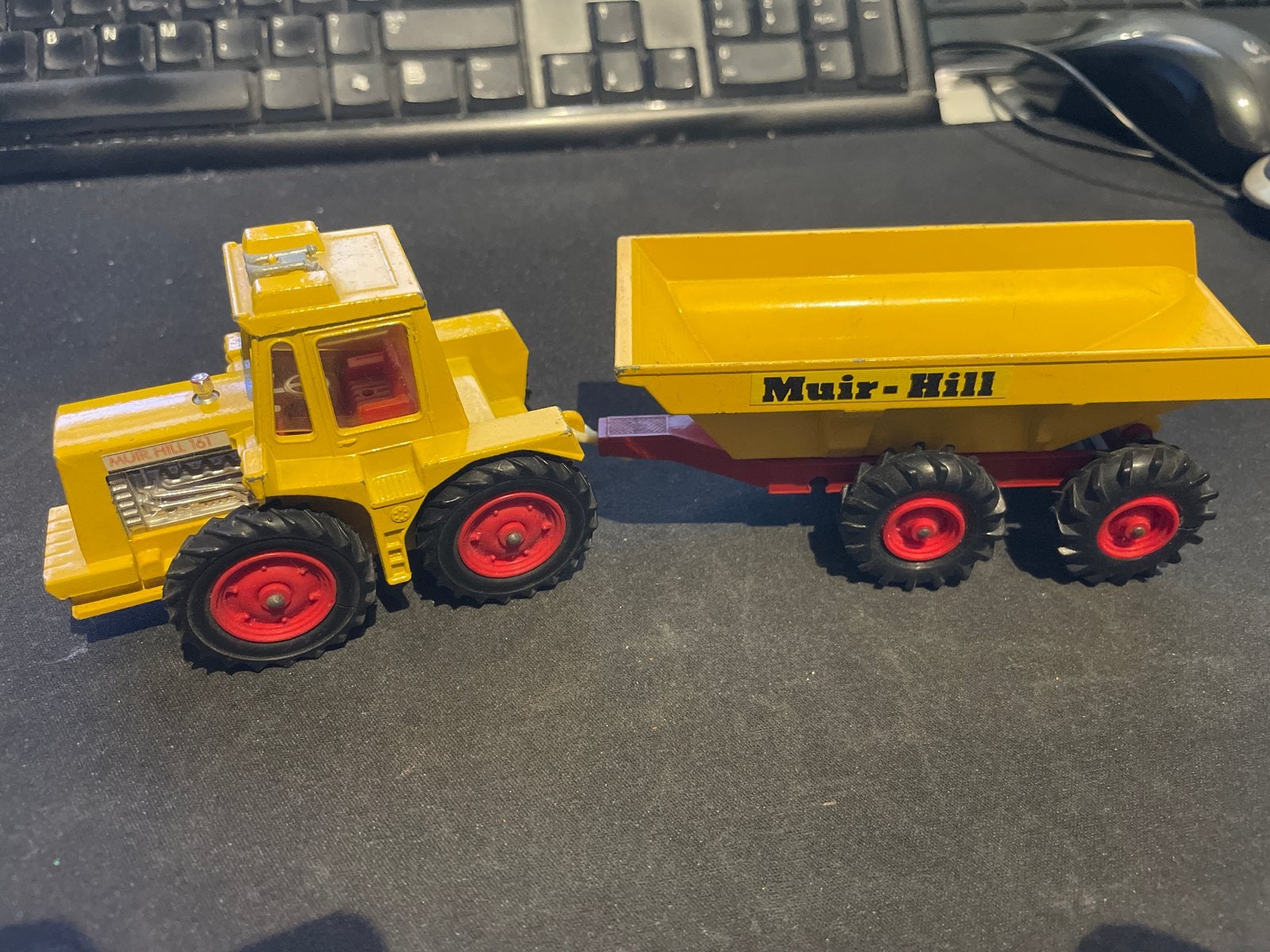 Matchbox Super Kings K-5 Muir-Hill Tractor & Trailer 1972, Ophalen of Verzenden, Gebruikt