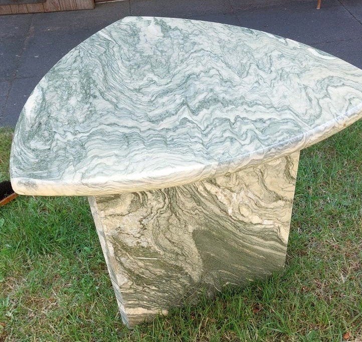Vintage Natuursteen Bijzettafel - Roche Bobois  1970 's l, Overige materialen, Gebruikt, 50 tot 100 cm, Overige vormen