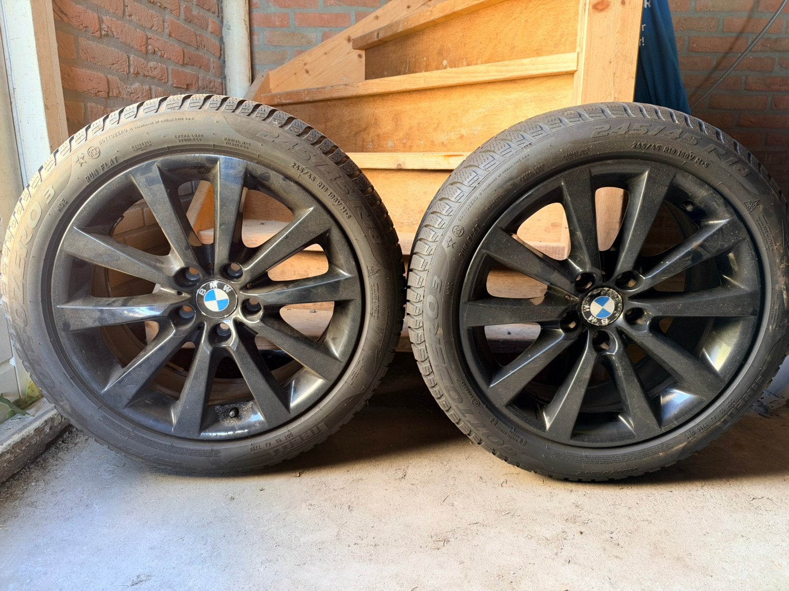 BMW 18 inch velgen + Pirelli Sottozero 3 Runflat winter, Auto-onderdelen, 18 inch, Banden en Velgen, Personenwagen, Gebruikt