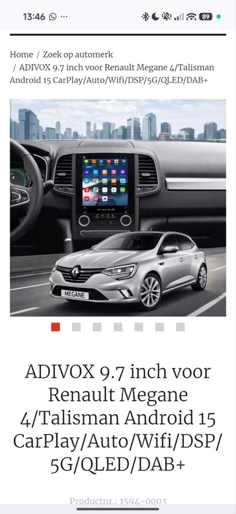 Monteur gezocht voor ADIVOX Android scherm Renault Megane 4, Ophalen of Verzenden