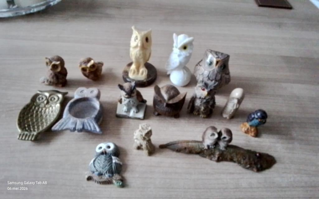 Mooi partijtje van verschillende uiltjes,, Verzamelen, Beelden en Beeldjes, Ophalen of Verzenden, Gebruikt, Dier