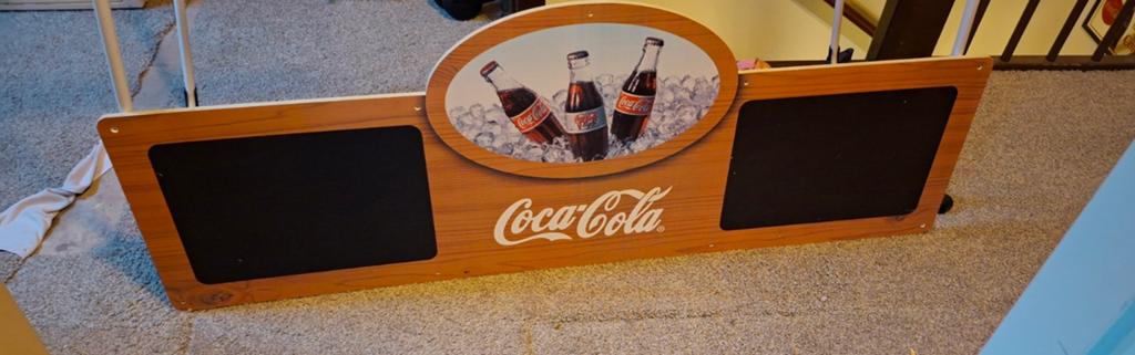 Vintage Coca-Cola Reclamebord met Krijtborden, Verzamelen, Merken en Reclamevoorwerpen, Ophalen, Gebruikt, Reclamebord