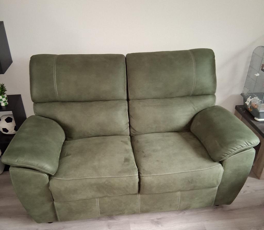Mancini 2 zitsbank olijf groen, Ophalen, 150 tot 200 cm, Tweepersoons, 75 tot 100 cm