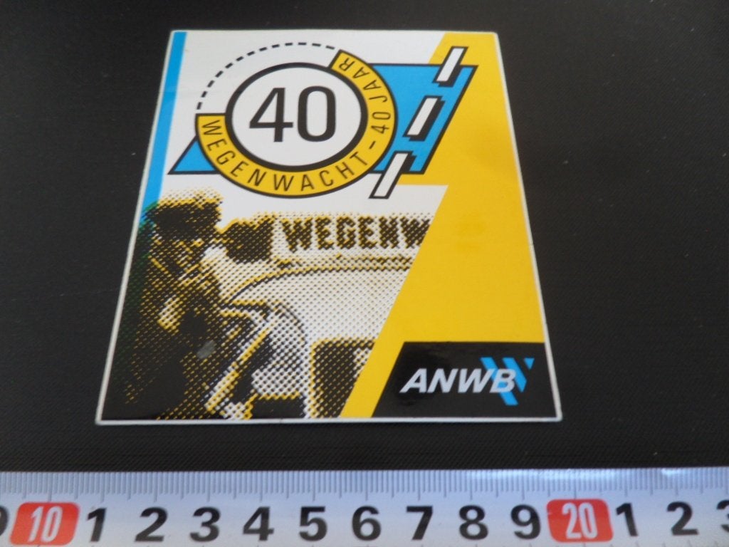 sticker ANWB 40 jaar Wegenwacht *, Ophalen, Zo goed als nieuw